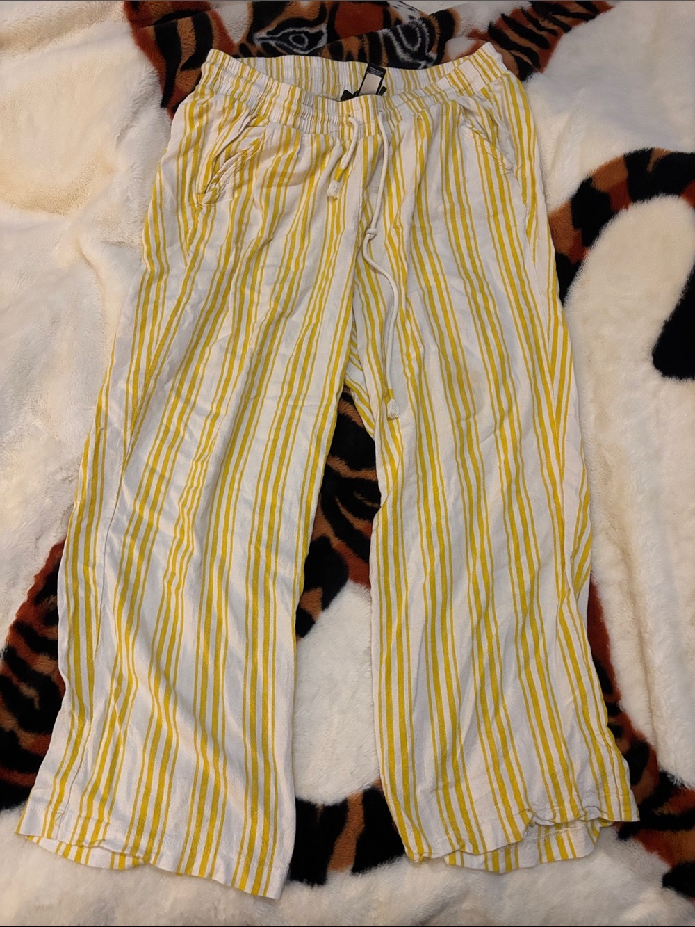 Yellow Striped Comfy Pants